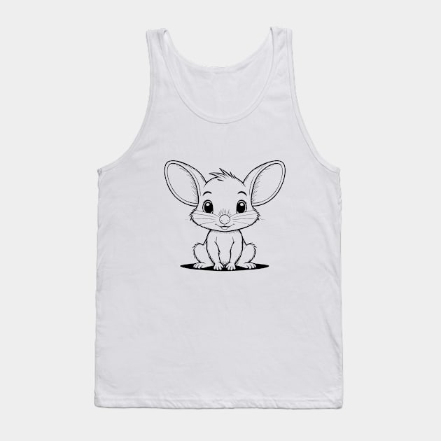 Cute Baby Bandicoot Animal Outline Tank Top by Zenflow